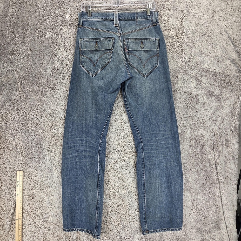 Vintage Levis Engineered Jeans Mens 28x32 Blue Twisted Flap Pockets Button Fly